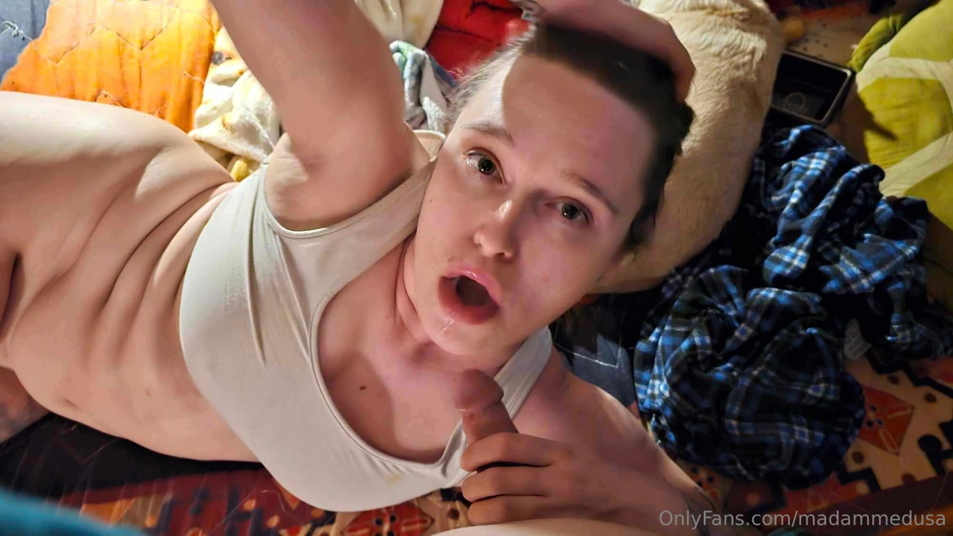 More facial close-ups i m wearing a white sports bra and no panties part 5 