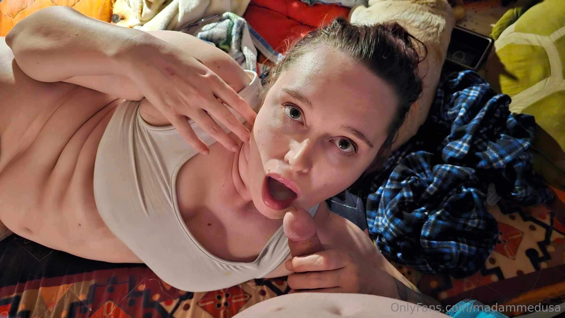 More facial close-ups i m wearing a white sports bra and no panties part 12 