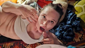 More facial close-ups i m wearing a white sports bra and no panties part 12