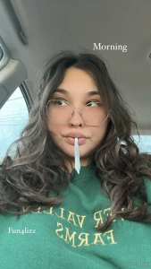 Just woke up haven t brushed my hair yet lol on my way to get coffee