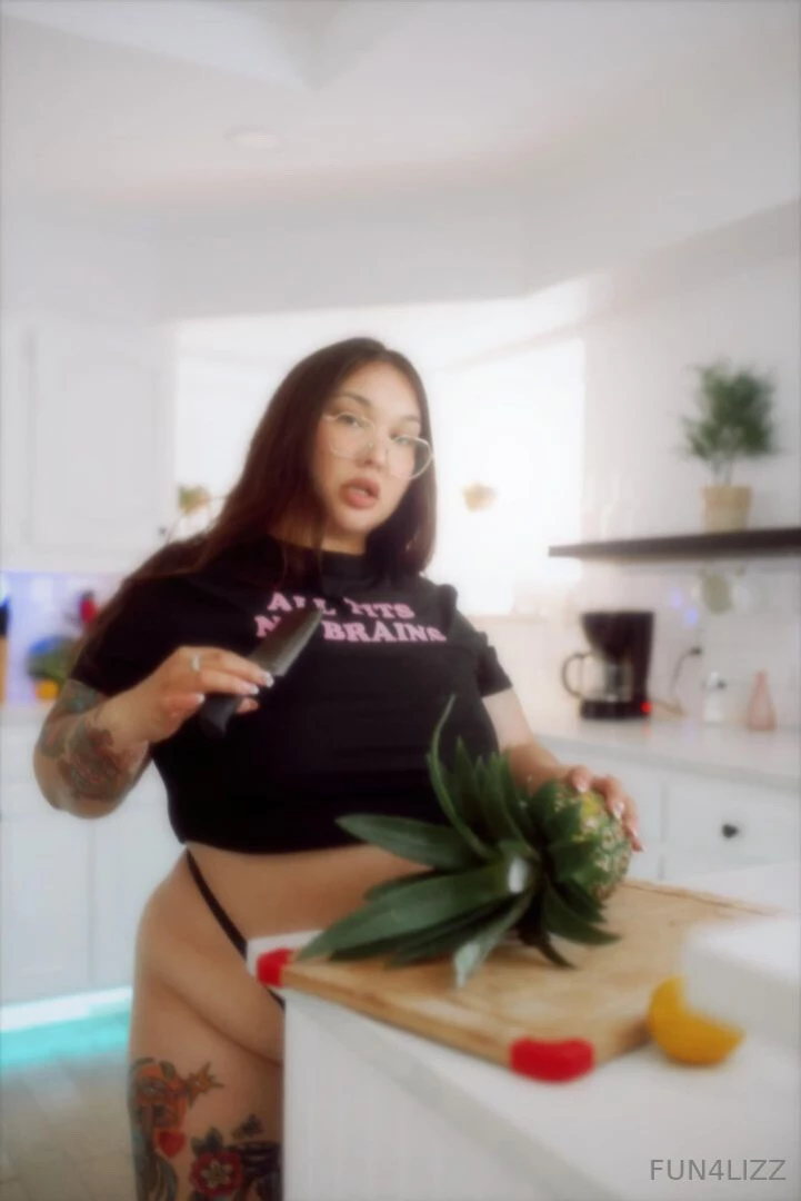 Just in the kitchen cutting a pineapple fun4lizz 