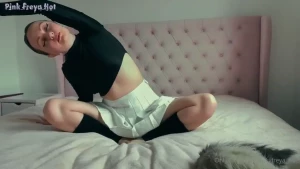 Yoga time a great warm-up on the bed especially after a workout this