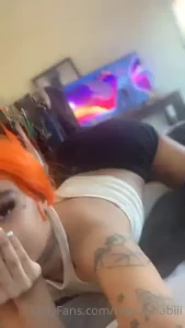 I look sexy bent over with my orange hair part 6