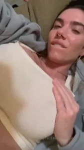 Sheer tank top sensitive nipples showing through can you tell i m