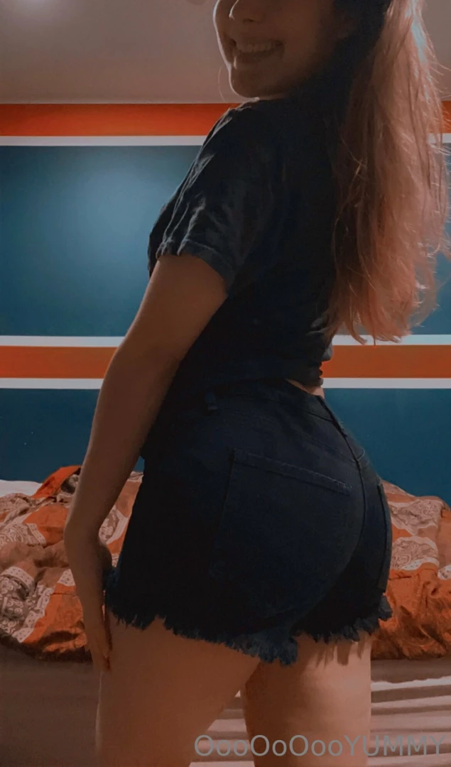 Tiny black shorts on my perfectly round booty 