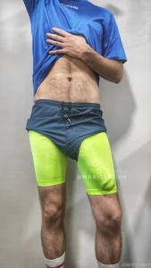 Pants spandex resting on the wall like this and you will cross in