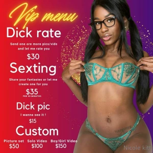 I just made a menu for you what do you think xoxo nicole