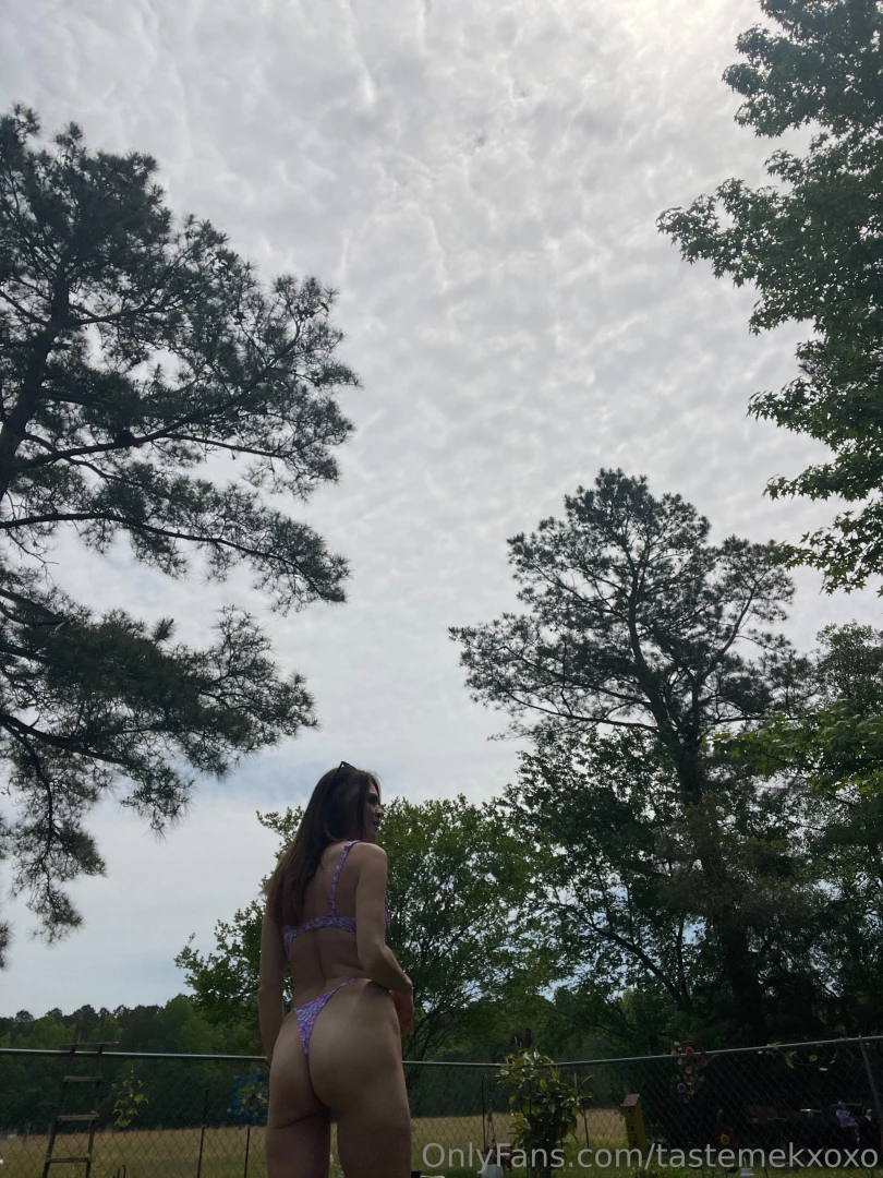 Standing outside - purple thong bikini didn t make the cut posed part 6 