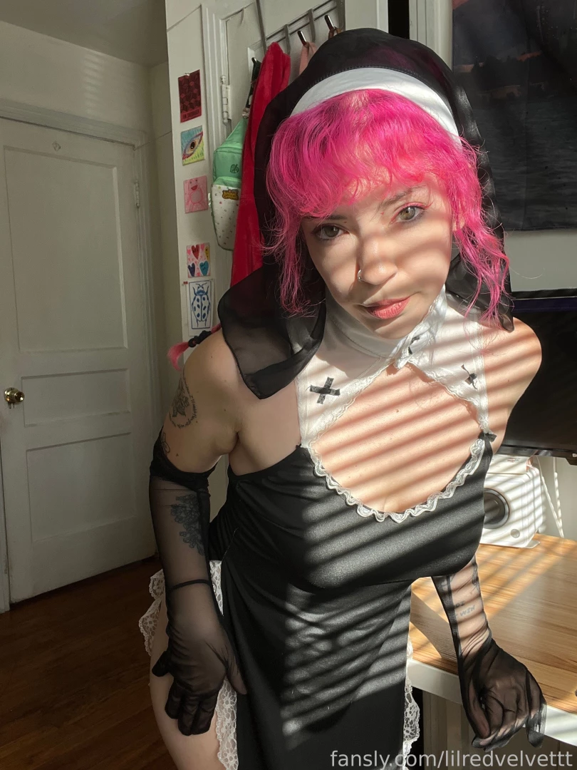 Naughty nun fyp religious nun pinkhair gloves part 1 