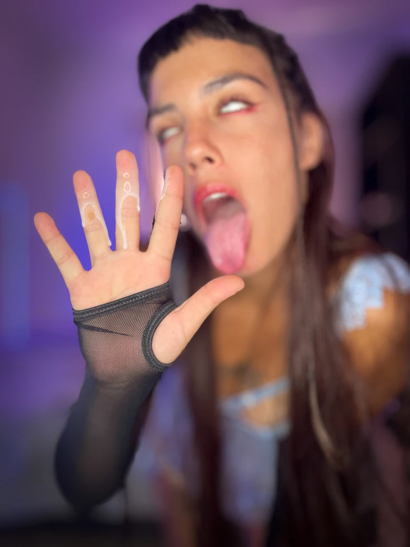 Look how you ve left my hand you ve been a very dirty slut now clean 