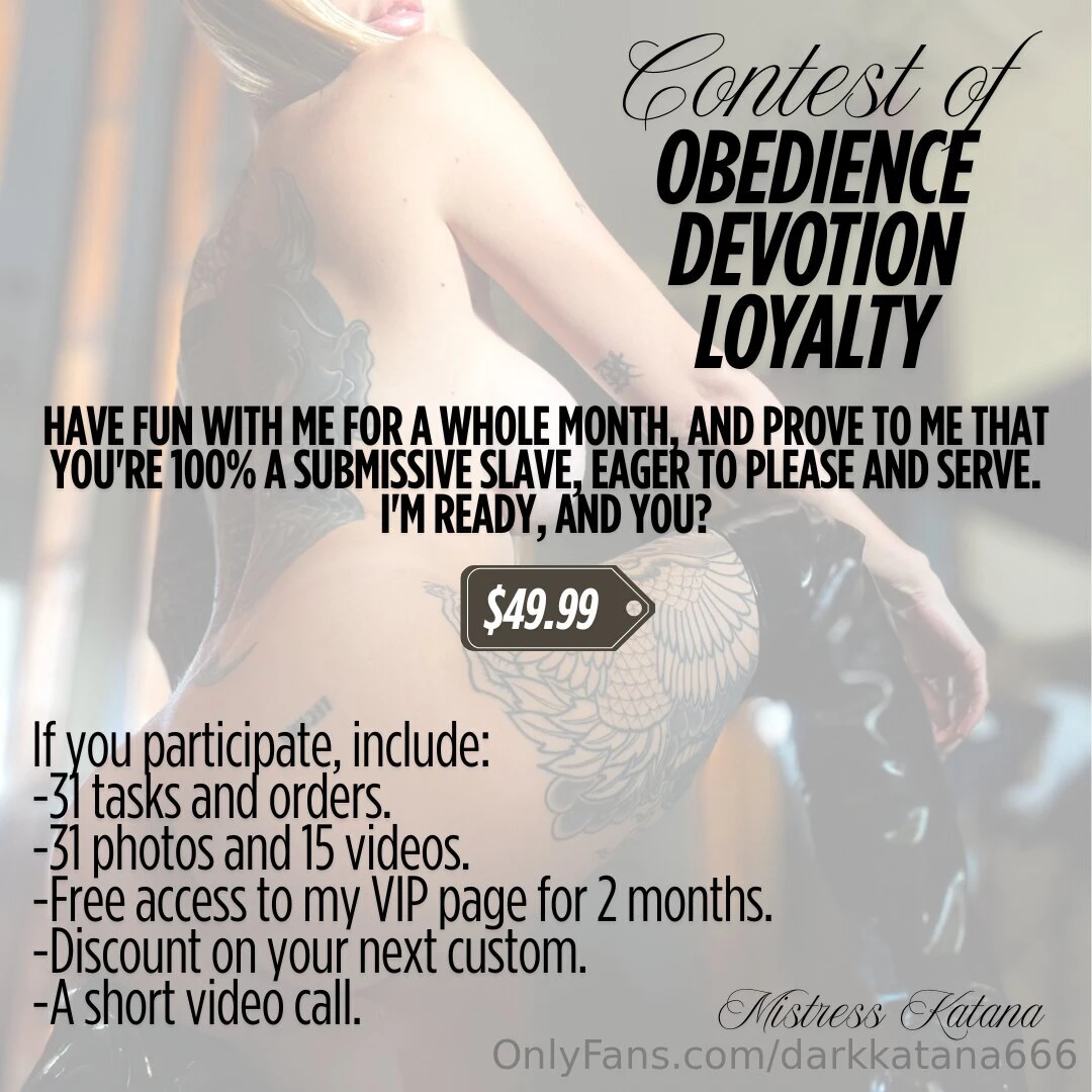 New may contest only for real slaves and submissives no fake men 