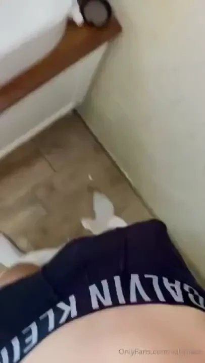 Wanking in the bathroom 