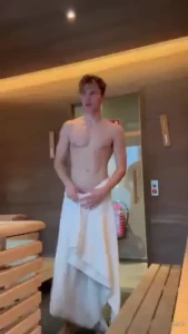 Dropped my towel by accident in the sauna