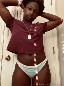Mini bathroom photoshoot in my shirt and panties