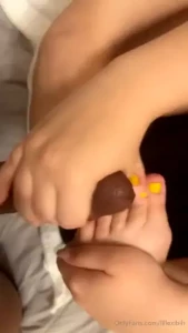 Watch me suck dick then give a bomb ass footjob he nuts all over my part 6