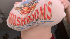 Love when my ridiculously huge tits stretch my clothes