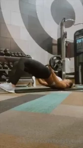 Getting in a late night workout barbell glute bridges are one of my