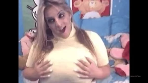 In this bbw scene i am performing on cam wearing a sheer white sweater