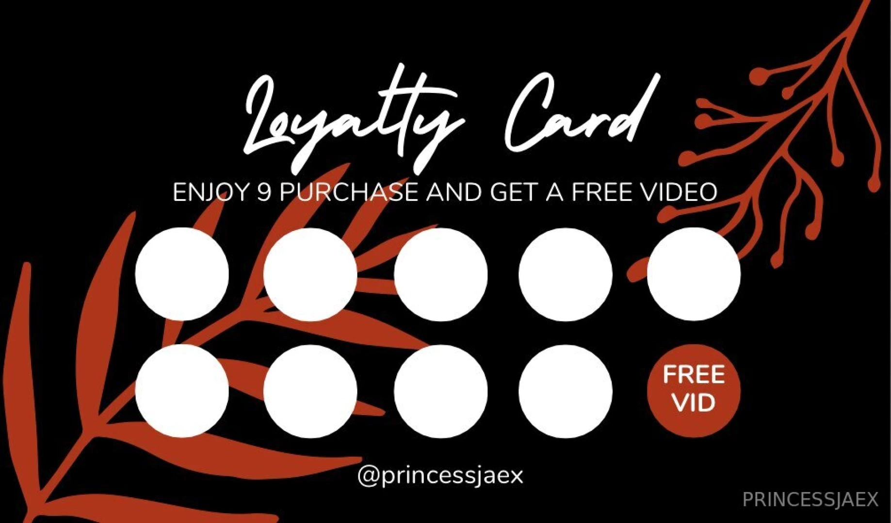 Now offering a loyalty card for every purchase you make you will earn 