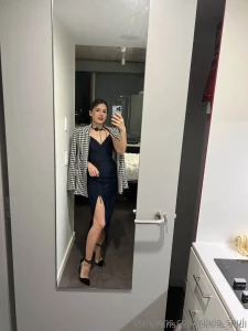 The blue dress is a classic that always looks elegant and sexy it
