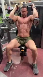 Shirtless workout