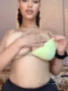 Nipple reveal would have your knees weak seeing my luscious hard nips part 4