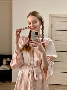 I love this girly routine getting ready slowly doing hair makeup