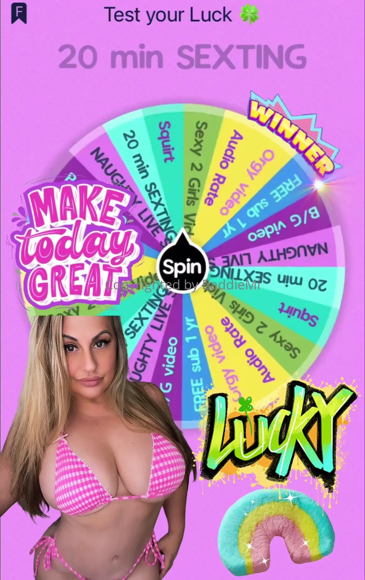 Feeling horny amp lucky today tip this campaign to win your prize 1 