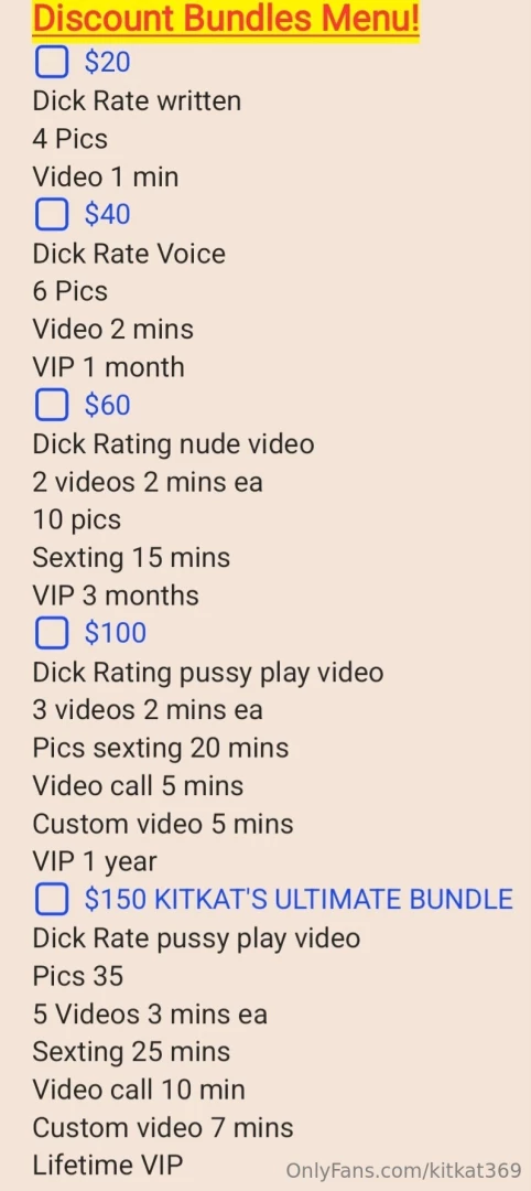 New discounted bundles menu 