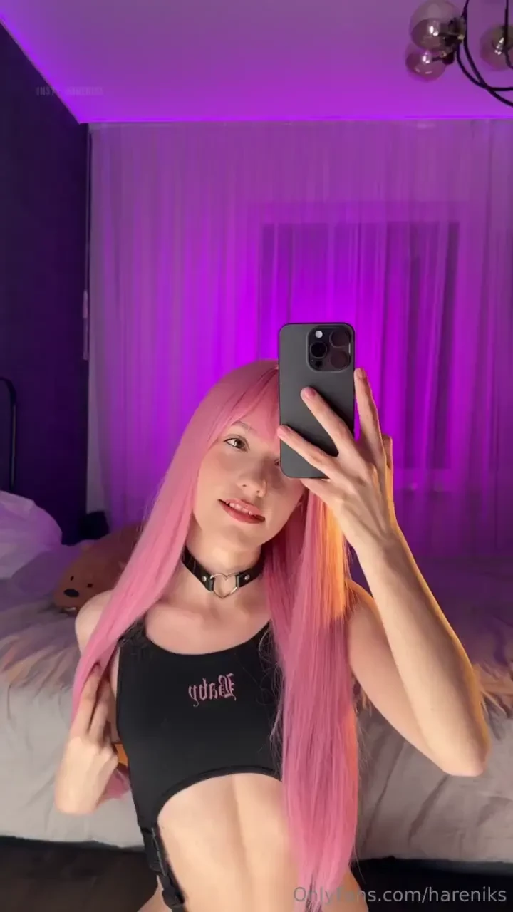 Obedient pink-haired girl is all yours what are you gonna do with her 