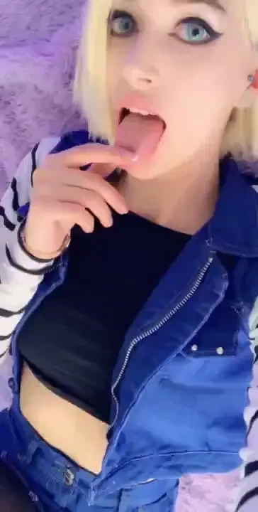 Horny ahegao by android 18 