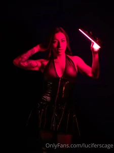 Milla in this latex dress is