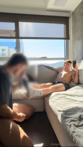 Letting my bro get off with my feet i have a few friends in the