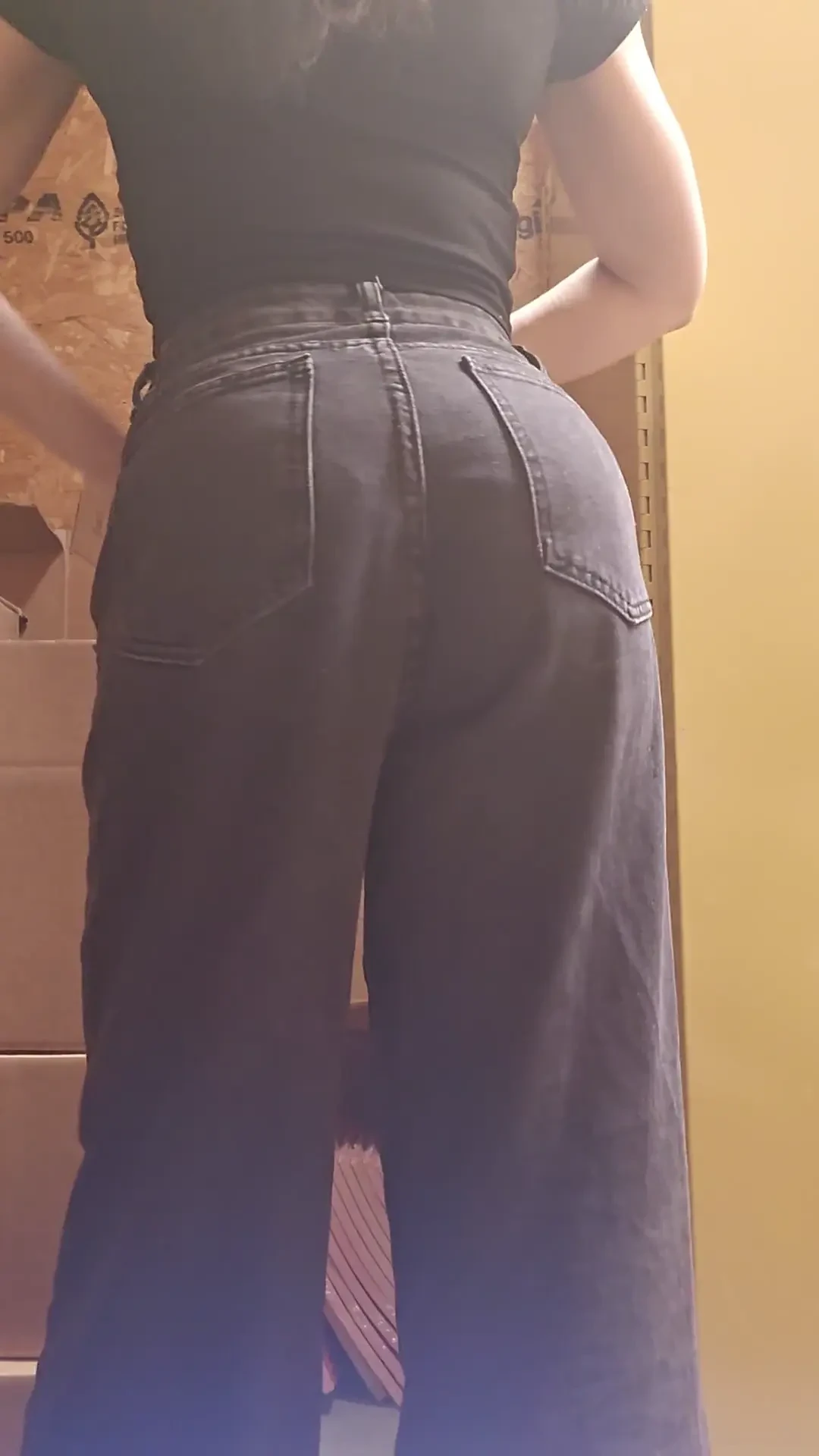 I stripped naked and took pics in a shed thingy at his job p nobody 