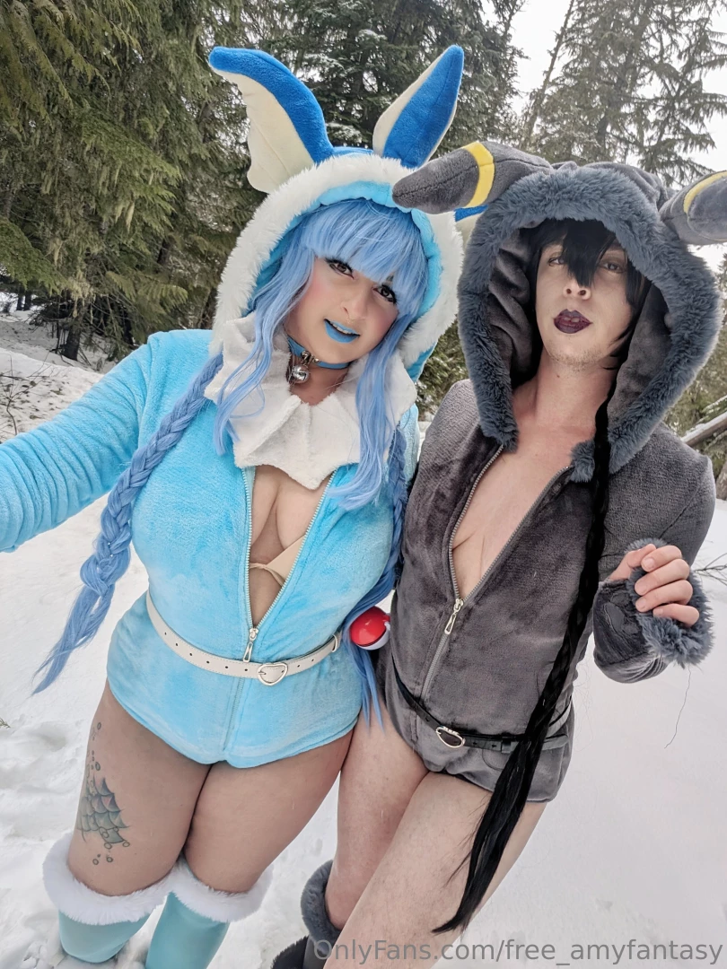 Spaceghostcosplay and i shot our vaporeon and umbreon winter cosplays part 1 