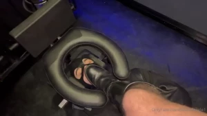 Locked in the sleep sack no way to escape under the rim stool