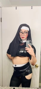 Naughty nun look nun cosplay sissy part 1