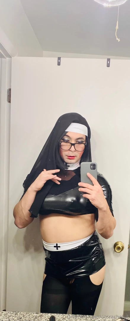 Naughty nun look nun cosplay sissy 