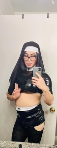 Naughty nun look nun cosplay sissy part 2