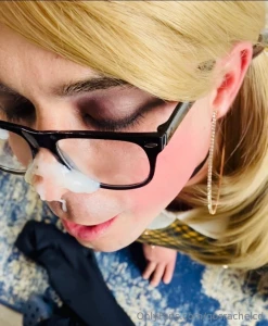 Thick cum right on the nose