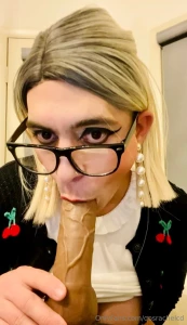 Watch me suck and slobber all over this thick dildo part 4