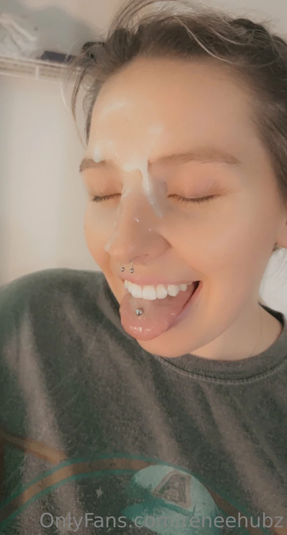 I look super happy with cum on my face 