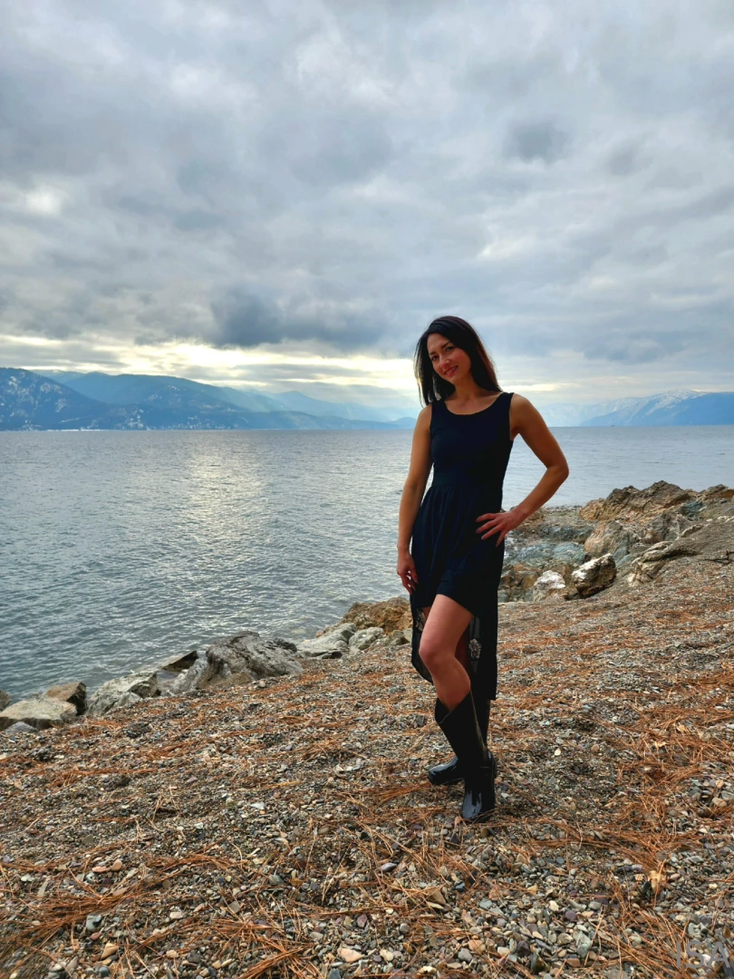 isabellovemodel - Black dress black boots lake and mountain views part 3 