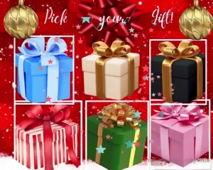 Holiday game time pick your gift big prizes in here wheel spins