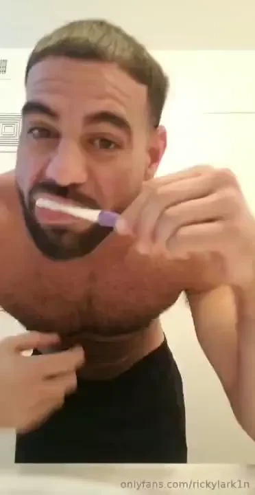 Brushing my teeth nakie and listening to music to get in the zone for 