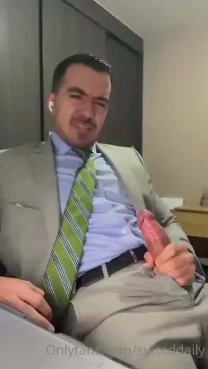 Suited and covered in cum let s go 