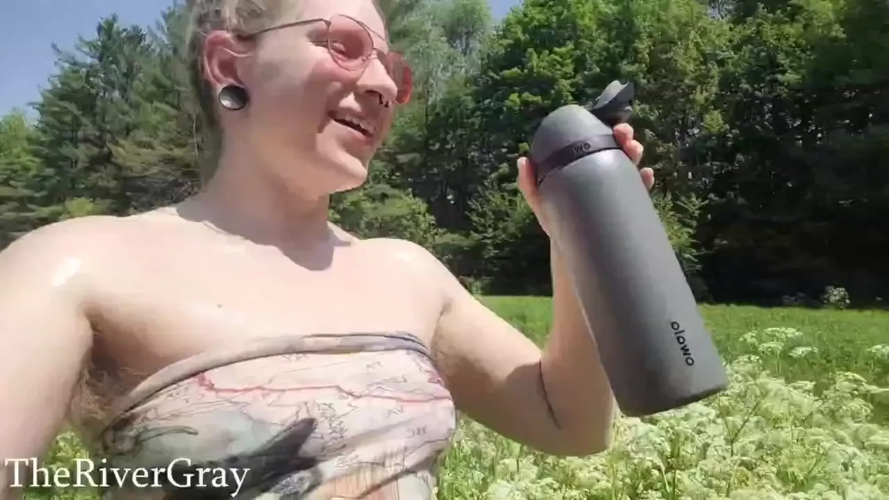 Cooling off after working in the garden 