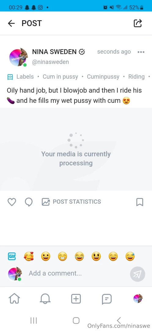 He fills my pussy with cum ninasweden onlyfans 