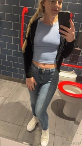 Just a pair of hard nipples in kfc loo