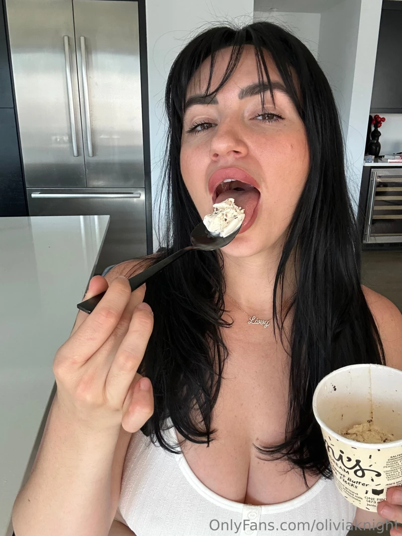 Licking up some cream 